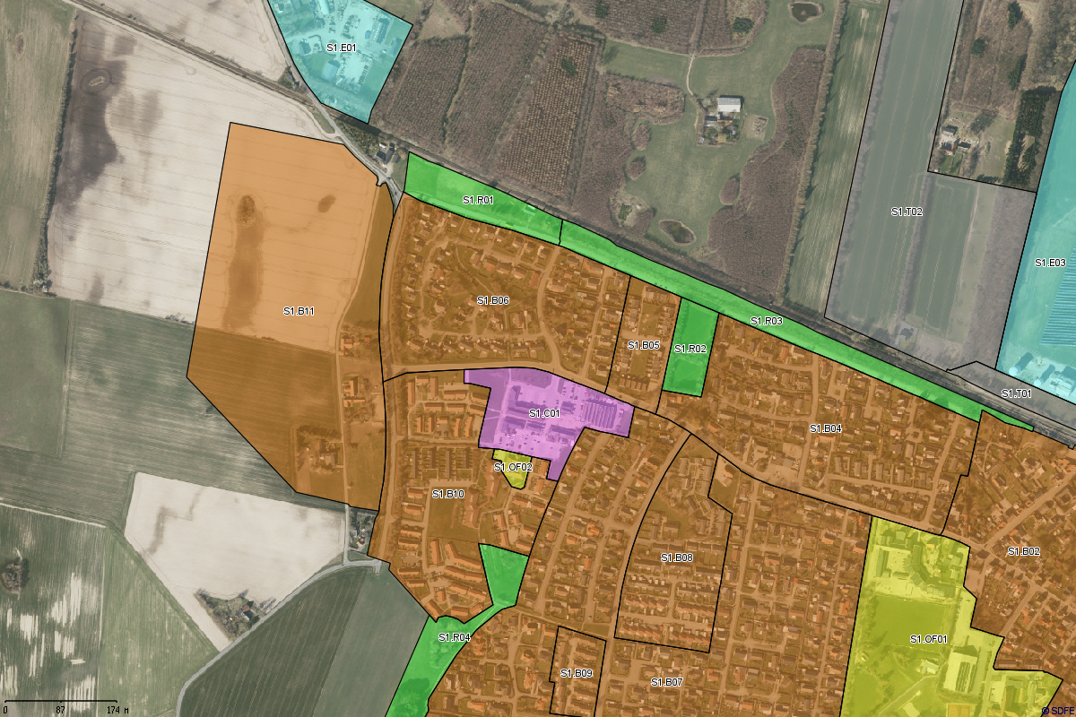 Kort over udbygningsområde i Svebølle
