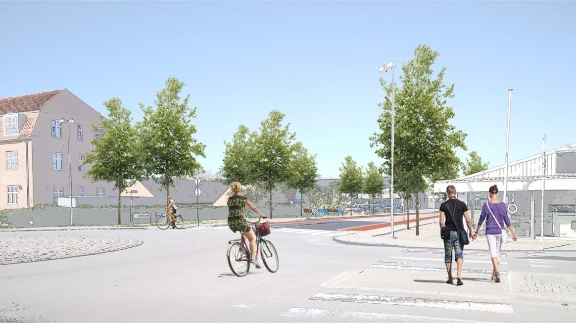 Visualisering (vejledende) af renovering af Elmegade